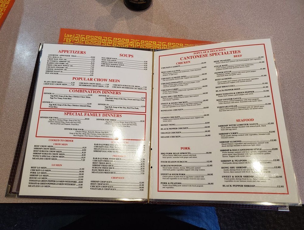 Kam Wong’s Chow Mein menu 3